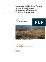 Ingeniería de Detalle y Plan de Cierre de Los Pasivos Ambientales Mineros Del Proyecto Quenamari