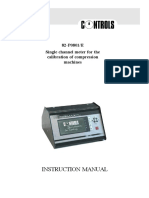 Instruction Manual: 82-P0801/E Single Channel Meter For The Calibration of Compression Machines