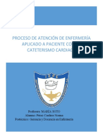 Proceso de atención de enfermería para paciente con cateterismo cardiaco