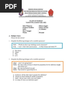 Ulangan Harian Bahasa Inggris