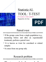 Statistical Tool: T-Test: Prepared By: Sir Tom