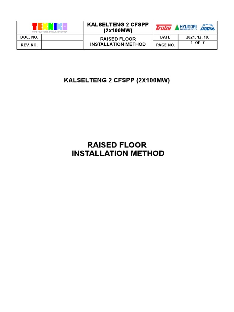 Raised Floor Installation Method | PDF | Building Engineering