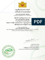 ကမဏီ မတ် ပံ တင် လက် မတ် Certificate of Incorporation