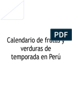Calendario Alimentos Temporada Peru