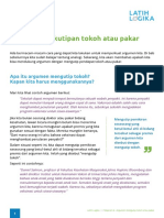 Latih Logika Diktat 6 BERPIKIR KRITIS MENANGGAPI KUTIPAN TOKOH ATAU PAKAR