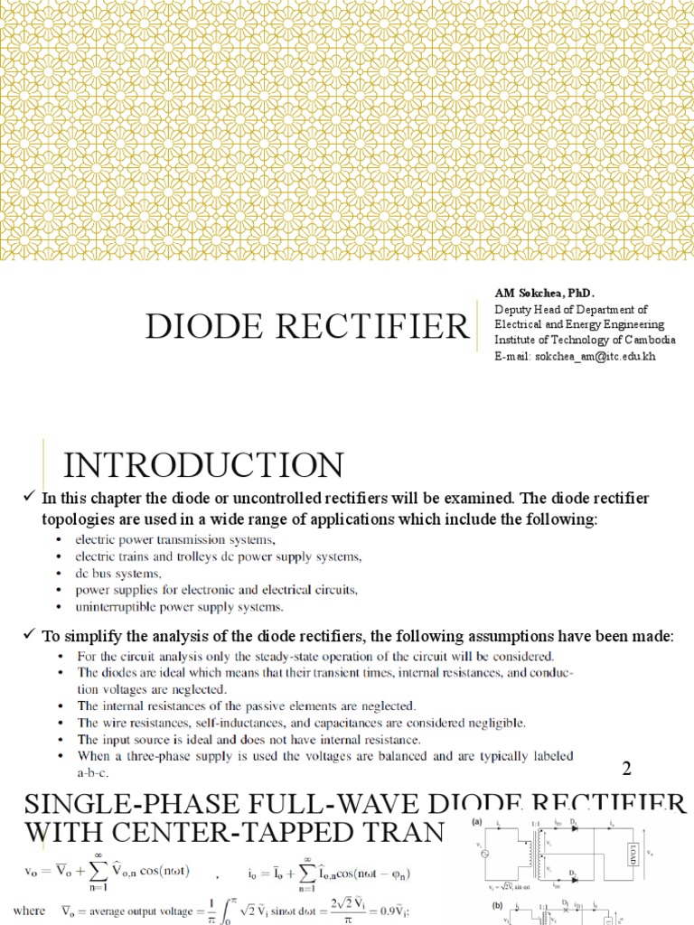 Lecture 3 Diode Rectifier Circuit Diagram