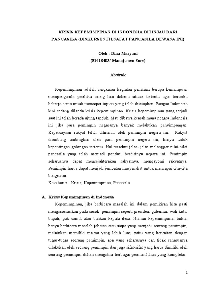 Pemimpin Islam dalam menghadapi krisis