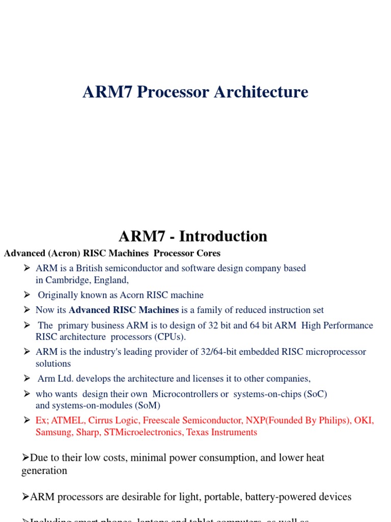 ARM7 Processor Architecture | PDF | Arm Architecture | Central ...