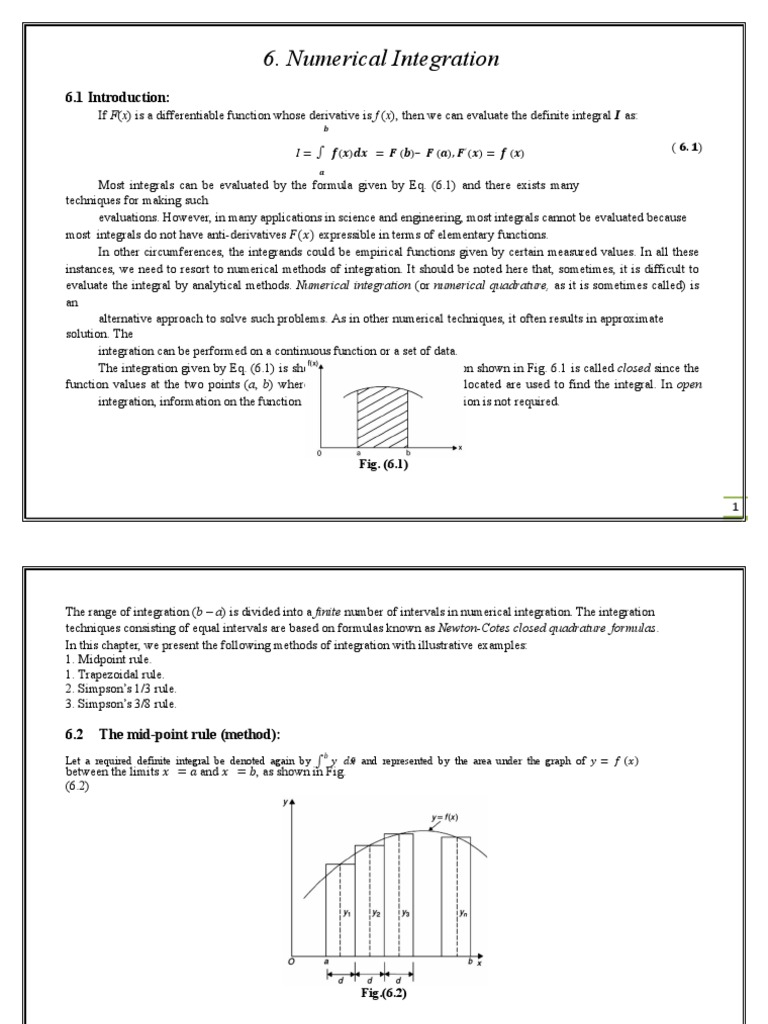 Numerical Integration Techniques Overview | PDF | Integral | Numerical ...