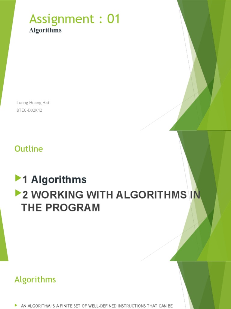 Assignment: 01: Algorithms | PDF | Algorithms | Computer Programming