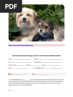 Contract For Deposit of Puppy and One Year Breeder Health Guarantee