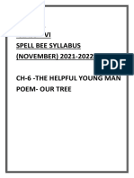 English Class VI Spell Bee Syllabus & Words