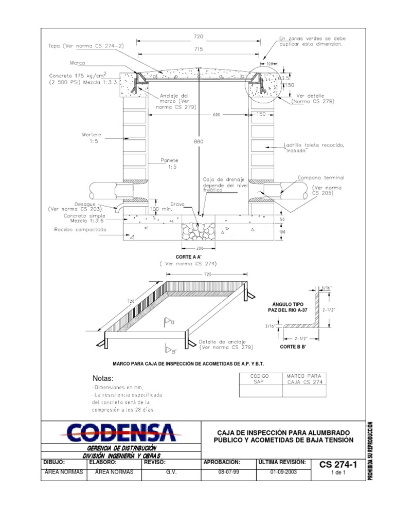 Caja de Inspección CS 274-1 Normativa | PDF