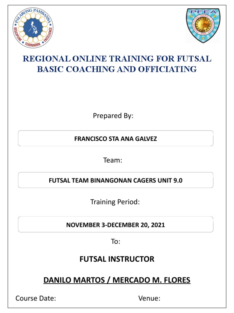 Francisco S. Galvez 0.1 Training Template Participants Dribbling | PDF ...