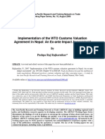 Implementing the WTO Customs Valuation Agreement in Nepal