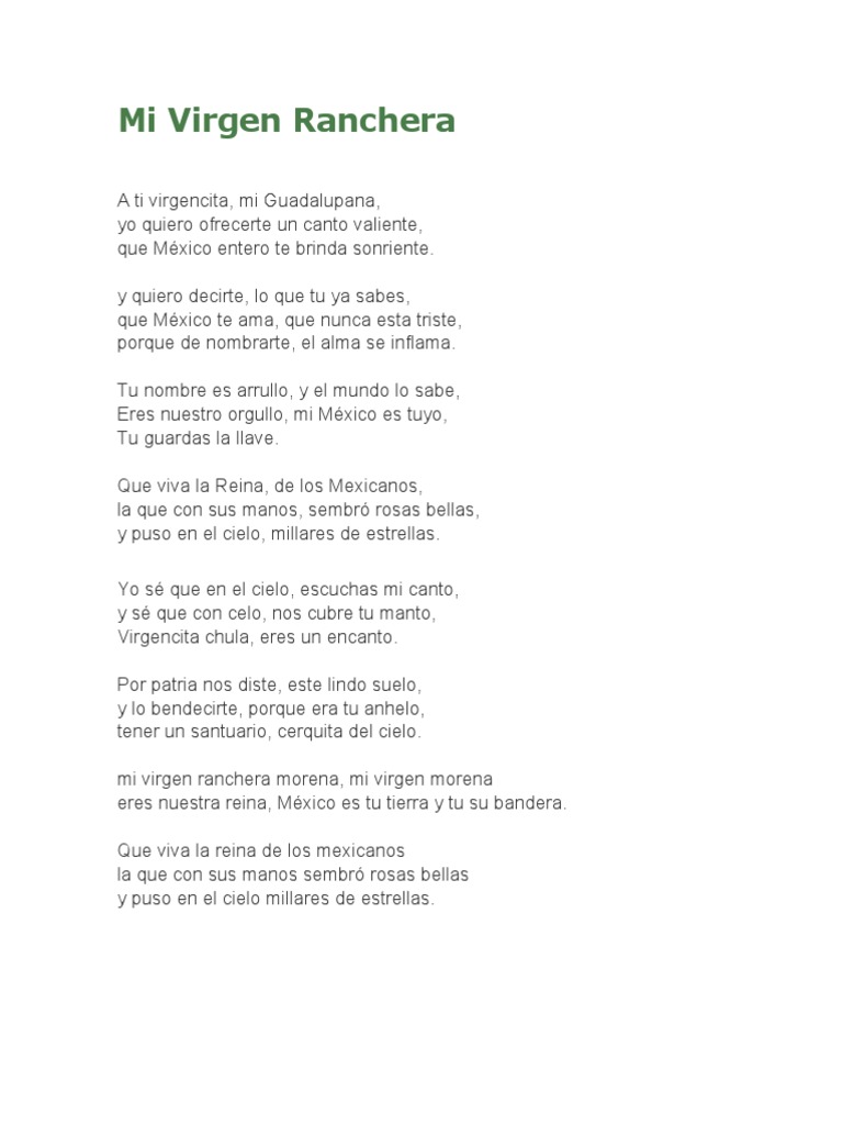 Mi Virgen Ranchera | PDF | Clásicos
