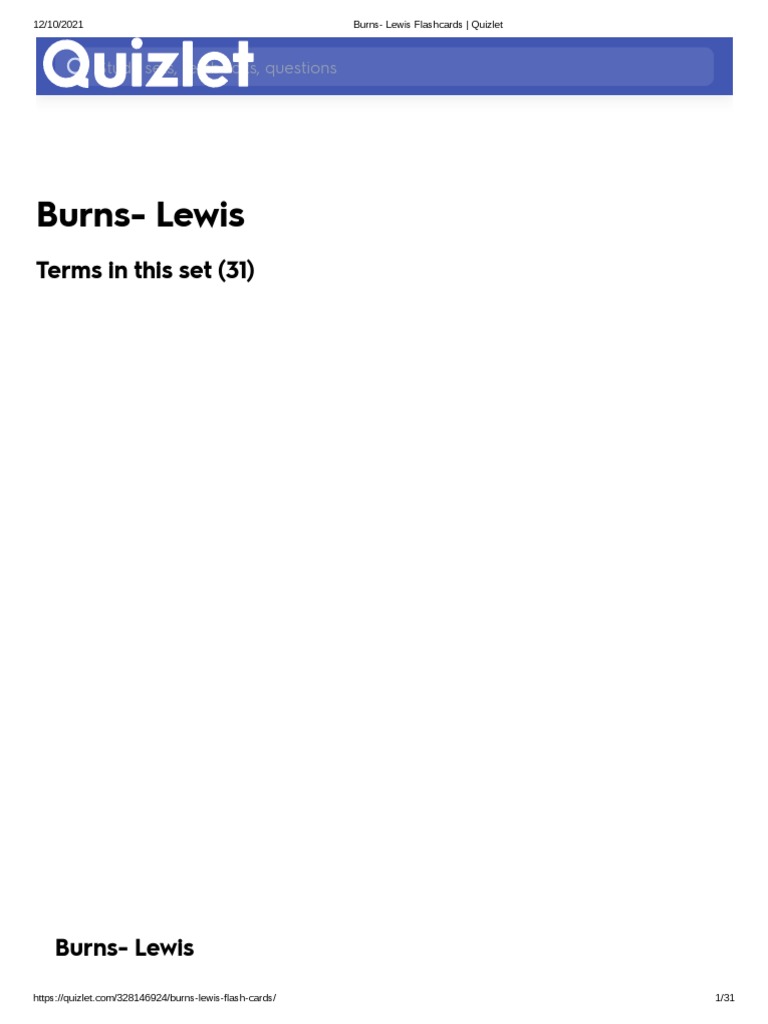 Burns Lewis Flashcards Quizlet PDF Burn Blood Pressure