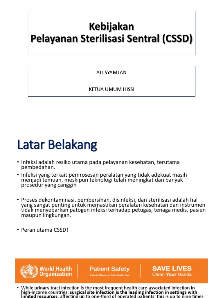 Kebijakan Pelayanan CSSD untuk Sterilisasi | PDF | Medical Device ...