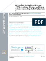 The Influence of Contextual Teaching and Learning (CTL) On Critical Thinking Ability and Conceptual Understanding of Skeletal System Materials