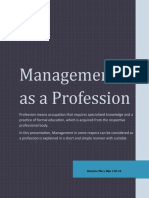 Management As A Profession Seminar Report