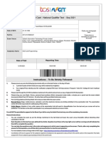 Admit Card: National Qualifier Test - Sep 2021: Registration Number Name Date of Birth Roll No Exam Venue