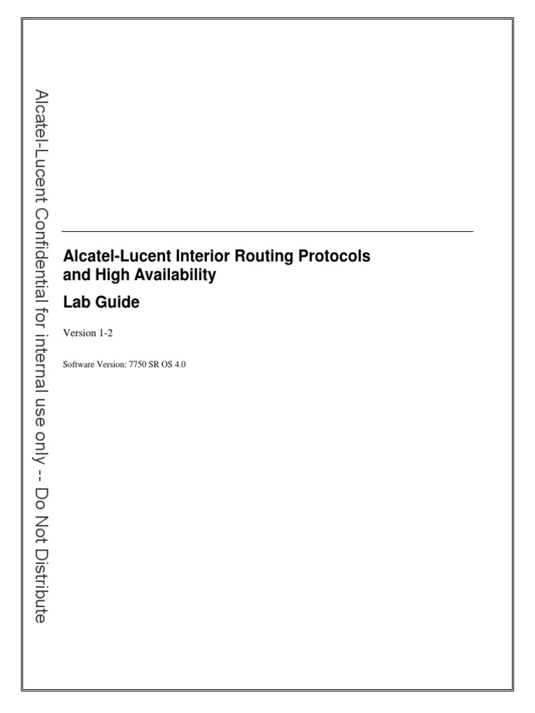 Alcatel-Lucent Routing Protocols Lab Guide | PDF | Router (Computing ...