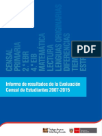 Infor.MINEDU.Resultados de la Eva Censal estudent 2007-2015