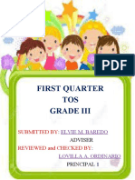 First Quarter TOS Grade Iii: Submitted by Reviewed and Checked by