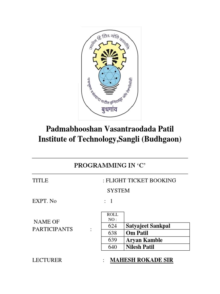 Flight Ticket Booking System Project | PDF | Compiler | C (Programming ...