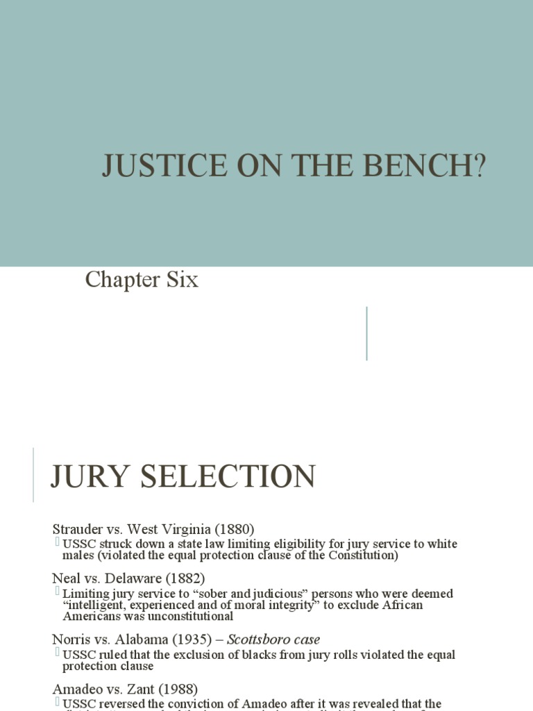 Chapters 6 and 71 PDF Batson V. Kentucky Peremptory Challenge