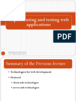 Lect 5 (Implementation and Testing Web Application)