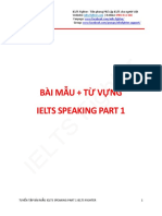 Tuyển tập bài mẫu Speaking Part 1 bởi IELTS Fighter 2020