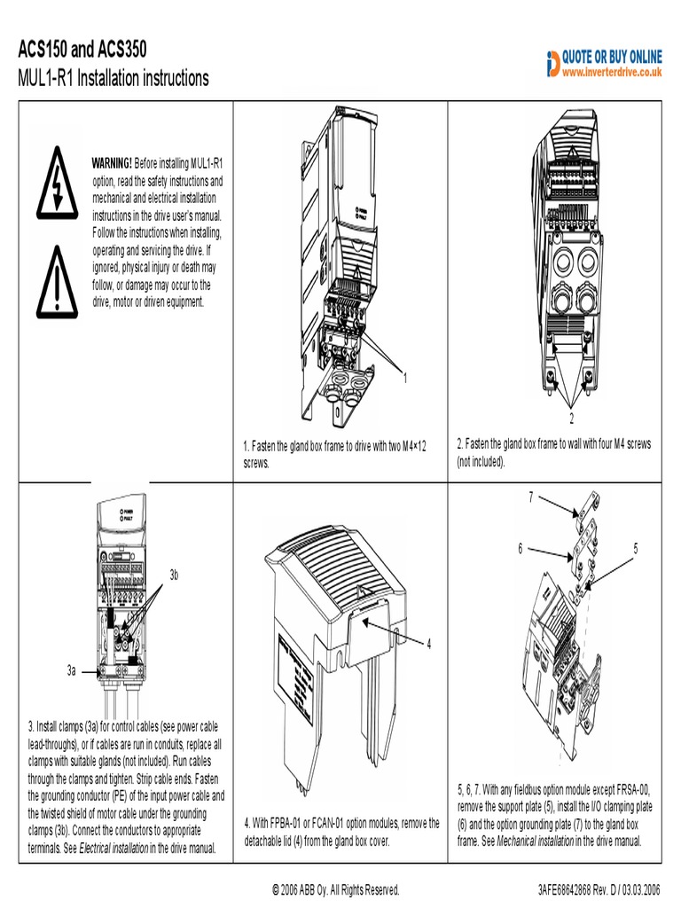 ABB Drives ACS150 ACS350 Installation Guide | PDF | Electrical Wiring ...