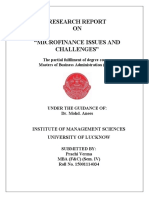 Research Report ON "Microfinance Issues and Challenges"