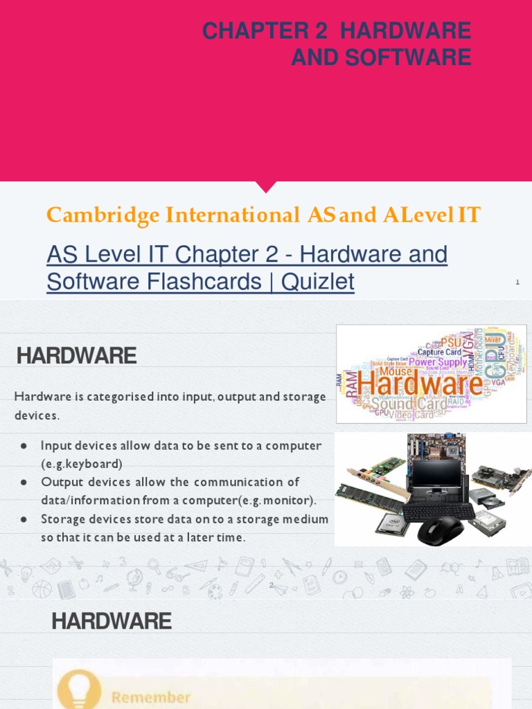 AS Level IT Chapter 2 Hardware and Software Flashcards Quizlet