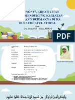 Pentingnya Kreativitas Untuk Mendukung Kegiatan Main Yang Bermakna (18-9-21)