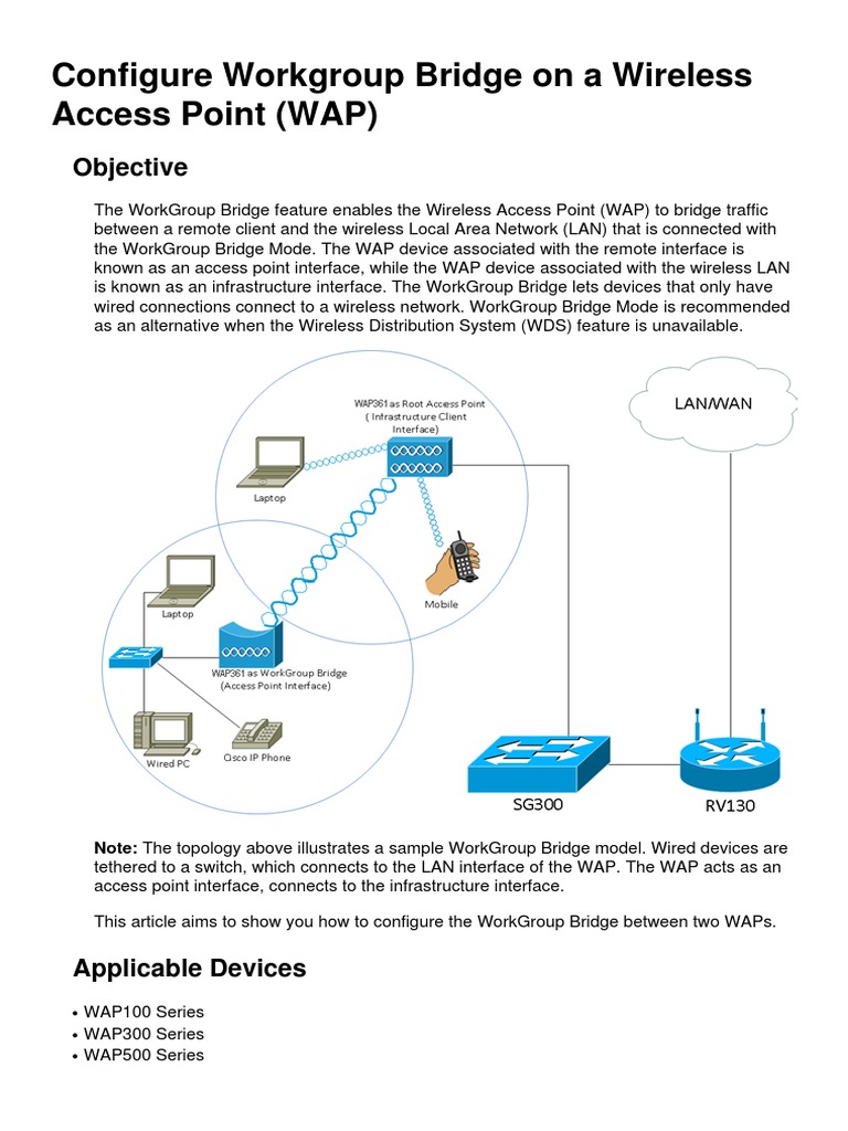 AP Configure Workgroup Bridge On A Wireless Access Point Wap PDF