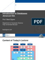 Advanced SQL - Lecture 6 - Introduction To Databases (1007156ANR)