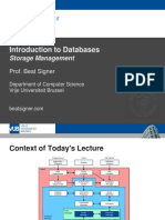 Storage Management - Lecture 8 - Introduction To Databases (1007156ANR)