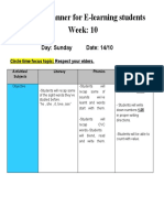 E-Learning Planner Week 10