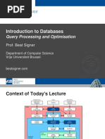 Query Processing and Optimisation - Lecture 10 - Introduction To Databases (1007156ANR)