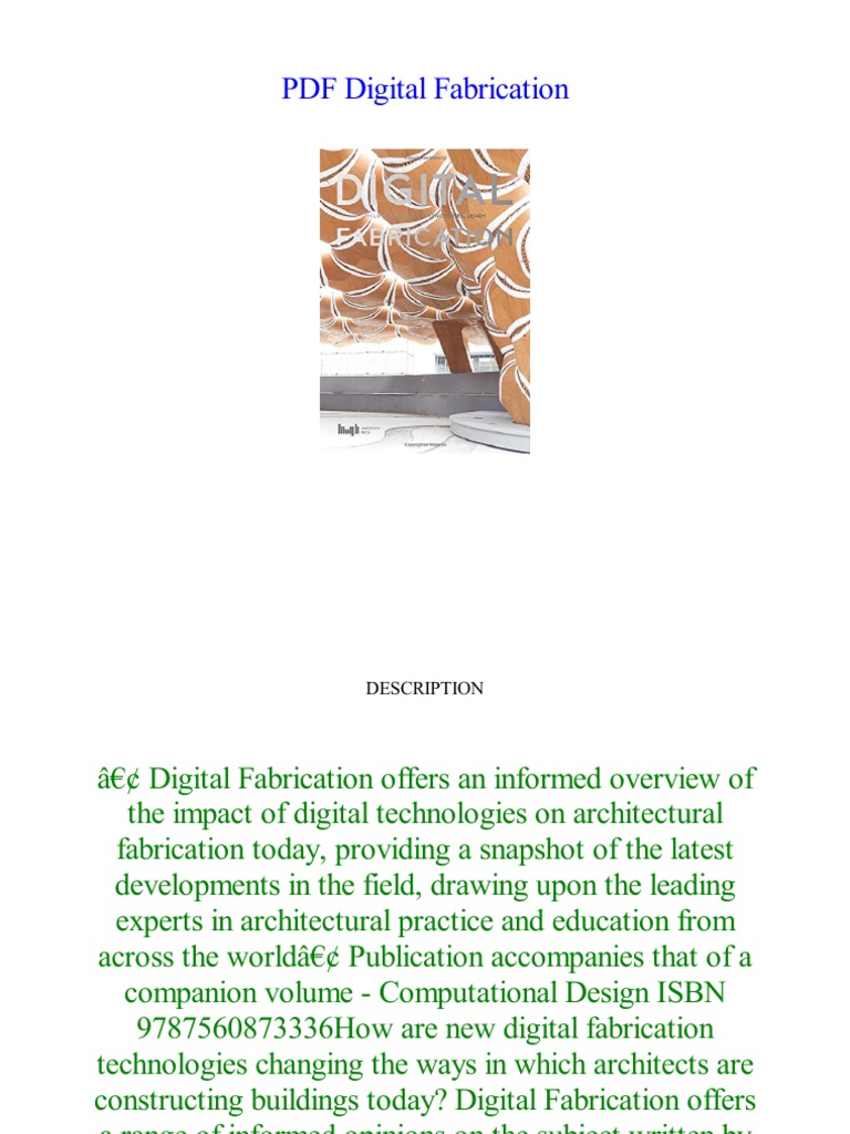 Overview of Digital Fabrication Trends | PDF | Books | Computing