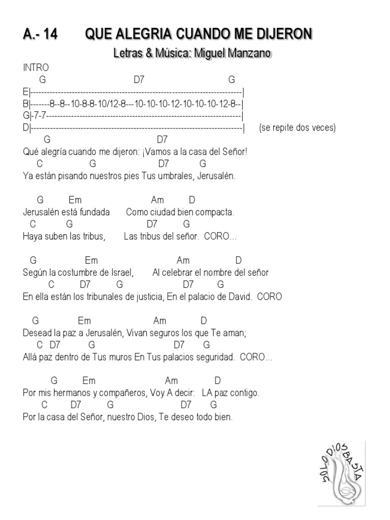 A. 14 Que Alegria Cuando Me Dijeron PDF