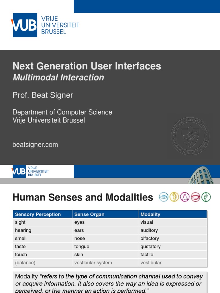 Multimodal Interaction in User Interfaces | PDF | Senses ...