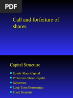 Call and Forfeiture of Shares