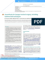 Anesthesia For Tracheolaryngeal Surgeries ENT