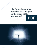 The Future Is Not What It Used To Be Thoughts On The Shape of The Next Normal