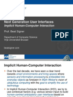 Implicit Human-Computer Interaction - Lecture 11 - Next Generation User Interfaces (4018166FNR)