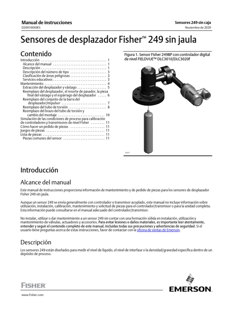 Sensores de Desplazador Fisher 249 Sin Jaula 249 Cageless Displacer ...