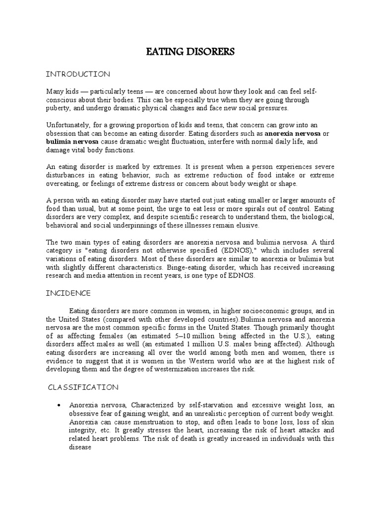 Understanding Eating Disorders | PDF | Eating Disorder | Bulimia Nervosa